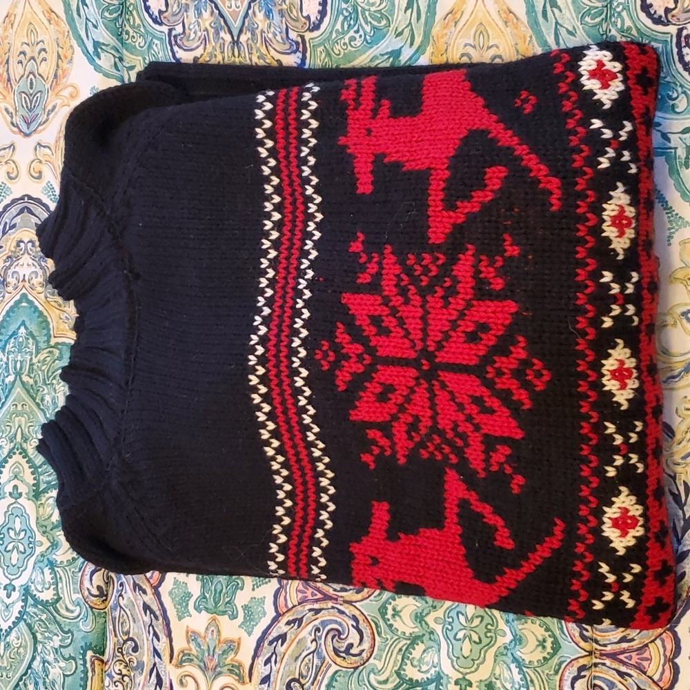 Fair isle mock neck sweater